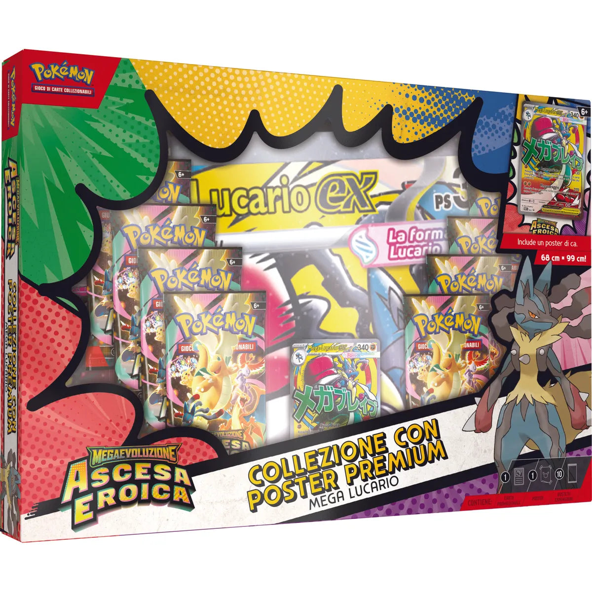 COLLEZIONE CON POSTER PREMIUM MEGA LUCARIO EX & MEGA GARDEVOIR EX - POKèMON ITA