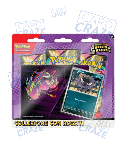Blister con adesivi Gastly Ascesa Eroica | Pokémon ITA